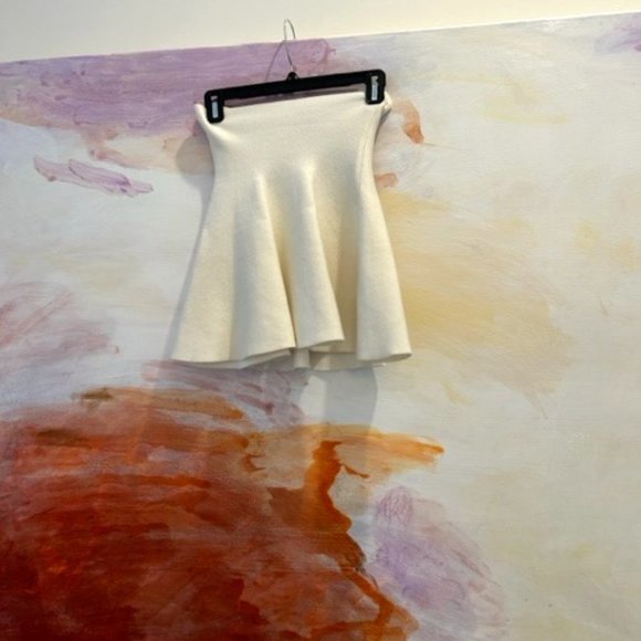 Zara white knit mini skirt - Picture 1 of 2